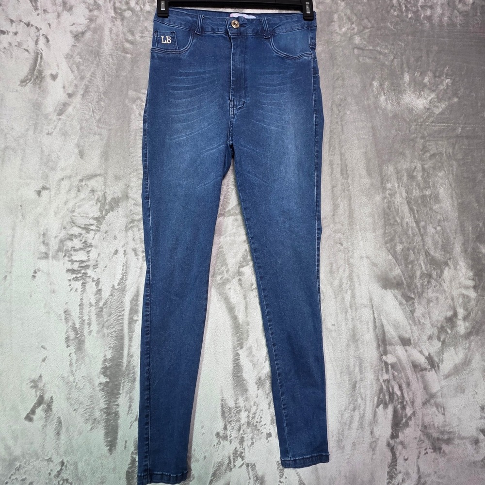 Lance Bello Jeans Deluxe Women Blue Skinny Tummy Control High Rise Jeans Size 44